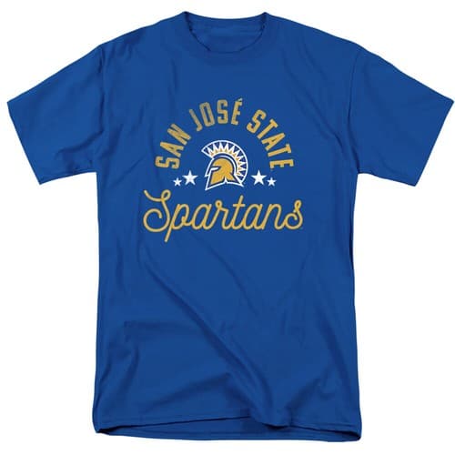 San Jose State University Adult T-Shirt Spartans, Royal Blue, S-5XL — san-jose-state fan gear