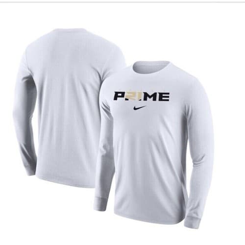 New Nike Coach Prime Colorado Buffaloes Mens White T shirt NCAA Long Sleeve — colorado fan gear