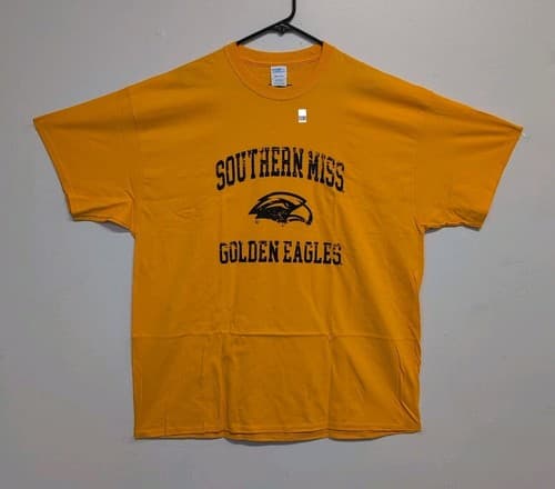 Port & Company Southern Miss Golden Eagles Retro Logo T Shirt 2XL Gold — southern-miss fan gear