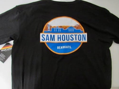 Sam Houston Bearkats Black Cotton Logo Shirt Size XL Escape Apparel — sam-houston fan gear