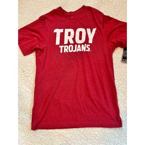 Colosseum Troy Trojans Red Heather T Shirt Mens Size Small #38 — troy fan gear