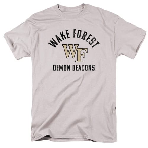 Wake Forest University Adult T-Shirt Demon Deacons Logo, Silver, S-3XL — wake-forest fan gear
