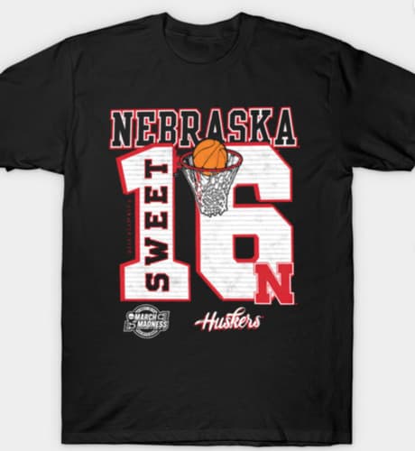 Sweet 16 Nebraska Cornhuskers 2026 NCAA Men’s Basketball T-Shirt — nebraska fan gear