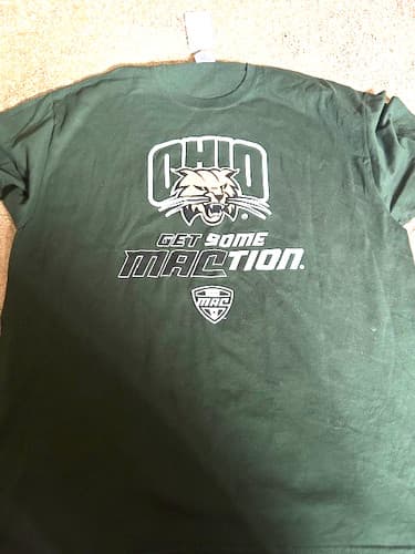 Ohio University Shirt Men's XL Green OU Bobcats NCAA MAC Licensed Gildan, NWT — ohio fan gear