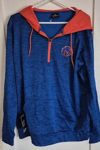 NWT NEW Boise State Broncos 1/3 Zipper  HOODIE JACKET t shirt L Large — boise-state fan gear