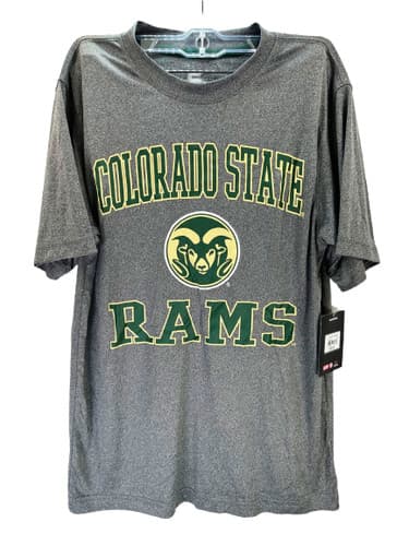 Colosseum Men's Colorado State Rams Ghost S/Sleeve T-Shirt- Heather Gray, Small — colorado-state fan gear
