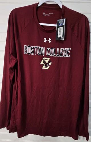 Under Armour HeatGear Boston College Eagles Long Sleeve Maroon T Shirt Size XL — boston-college fan gear