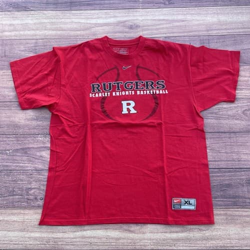 Nike Team Rutgers Scarlet Knights Basketball Shirt Mens XL Red Tee Knights NWOT — rutgers fan gear