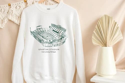 Spartan Stadium Michigan State University Crewneck Sweatshirt S-5XL — michigan-state fan gear
