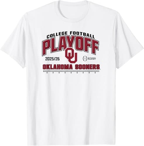 Oklahoma Sooners College Football Playoff CFP 2025-26 White T-Shirt — oklahoma fan gear