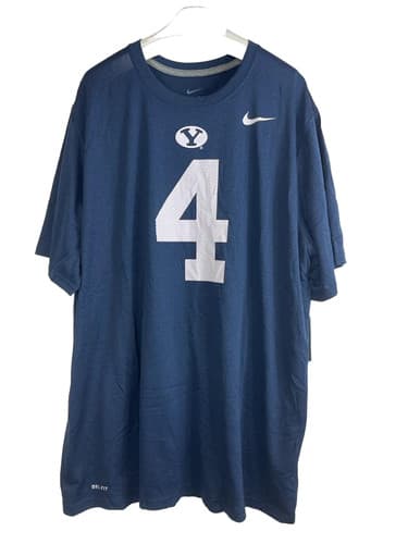 Nike Men's BYU COUGARS Short-Sleeve Number T-Shirt - Navy, XL — byu fan gear