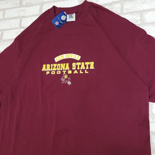 NWT Vintage Arizona State ASU Sun Devils Football T-Shirt Deadstock Mens XXL — arizona-state fan gear