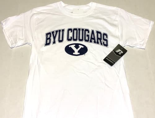 BYU Cougars Brigham Young University T-Shirt New! NWT LARGE — byu fan gear