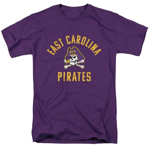 East Carolina University Adult T-Shirt Pirates Logo, Purple, S-4XL — east-carolina fan gear
