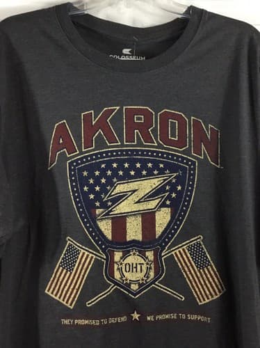 Akron Zips T-Shirt Mens Extra Large Gray Heather Colosseum Operation Hat Trick — akron fan gear