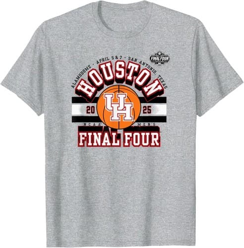Houston Cougars Final Four 2025 Arch Gray T-shirt Sweatshirt T-shirt — houston fan gear