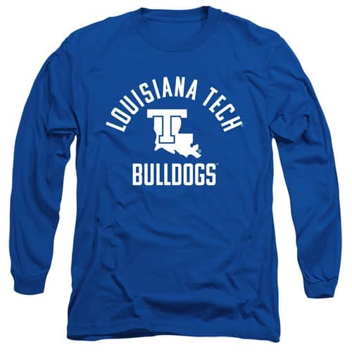La Tech Adult Long Sleeve T-Shirt Bulldogs One Color, Royal Blue, S-3XL — louisiana-tech fan gear