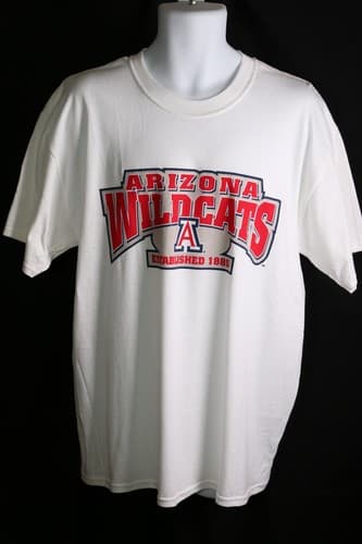 JERZEES MENS ARIZONA WILDCATS WHITE GRAPHIC LARGE T-SHIRT NWT — arizona fan gear