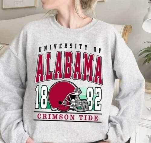University of Alabama 1882 Crimson Tide Crewneck Sweatshirt S-5XL — alabama fan gear
