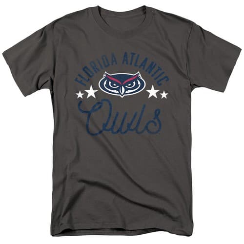 Florida Atlantic University Adult T-Shirt Owls, Charcoal, S-5XL — florida-atlantic fan gear