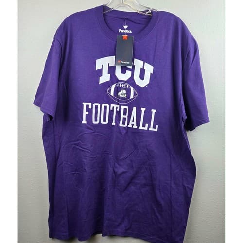 Fanatics TCU Horned Frogs Football T-Shirt Mens XL Purple NCAA Short Sleeve Tee — tcu fan gear