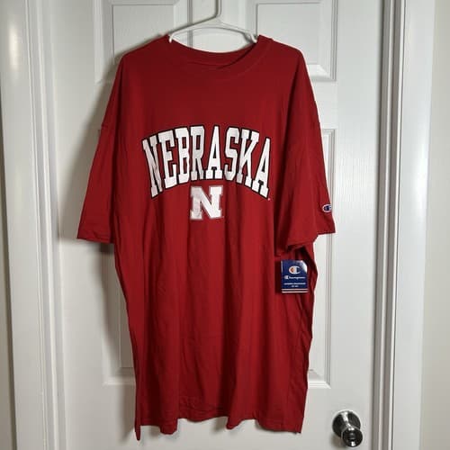 New Champion Mens Nebraska Cornhuskers Red Shirt 2XL Big And Tall Football NWT — nebraska fan gear