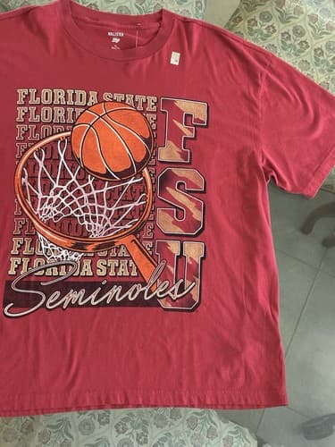 Hollister Florida State Seminoles Basketball University T-shirt Size XL Red — florida-state fan gear