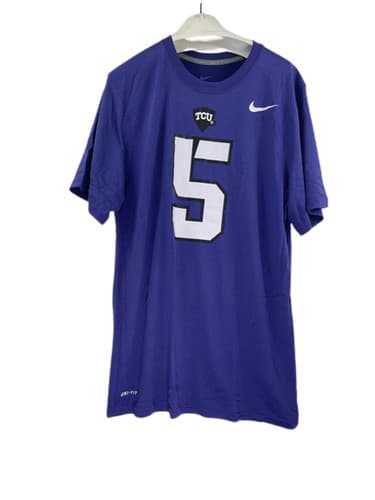 Nike Men TCU Horned Frogs Legend Number Short Sleeve T-Shirt Purple — tcu fan gear