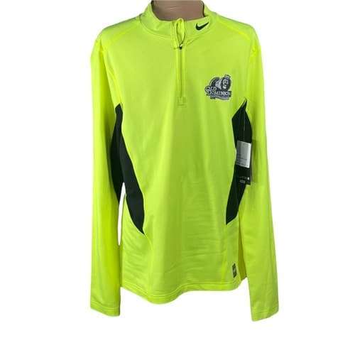 NWT Nike Pro Combat Dri-Fit Old Dominion Monarchs Chartreuse 1/4 Zip Pullover L — old-dominion fan gear