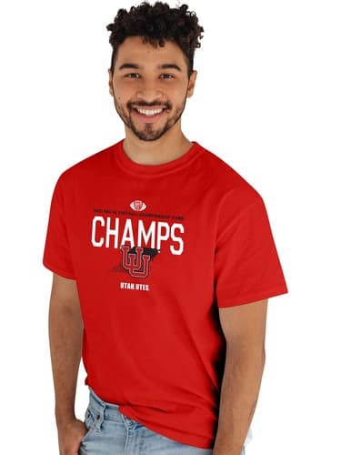 Blue 84 Men's Standard NCAA Officially Licensed Utah Utes Pac-12 Champs T-Shirt  — utah fan gear