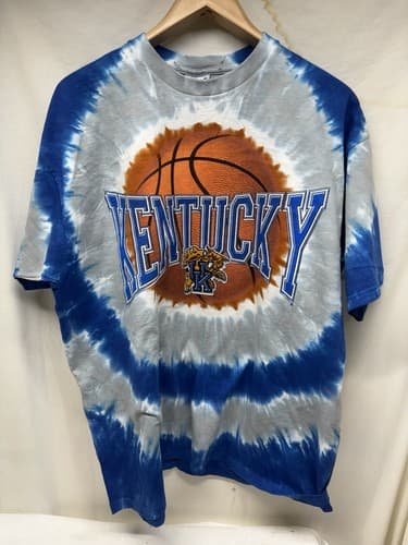 VTG University Of Kentucky Tie Dye T-shirt UK Wildcats XL 90s Liquid Blue NWT !! — kentucky fan gear