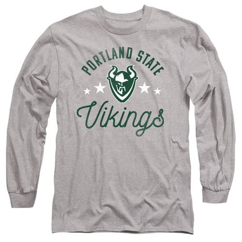 PSU Adult Long Sleeve T-Shirt Vikings, Athletic Heather, S-3XL — penn-state fan gear