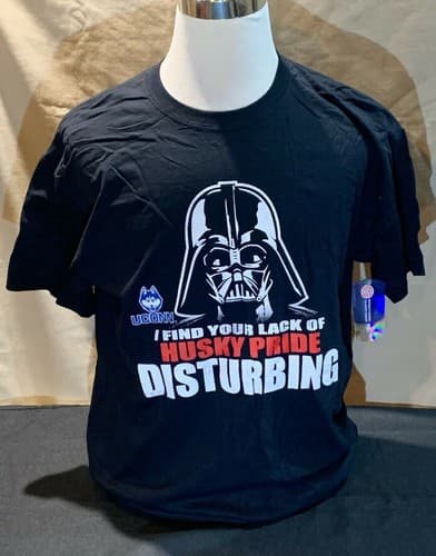 University of Connecticut Huskies Star Wars Darth Vader Tee - XXL (UConn-04) — connecticut fan gear