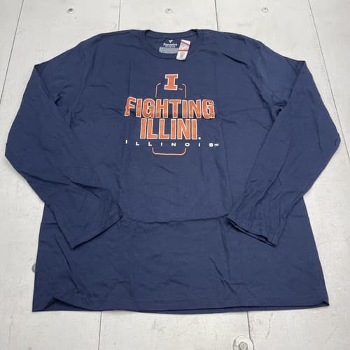 Illinois Fighting Illini Shirt Mens XL Blue NCAA Football Fanatics Long Sleeve — illinois fan gear