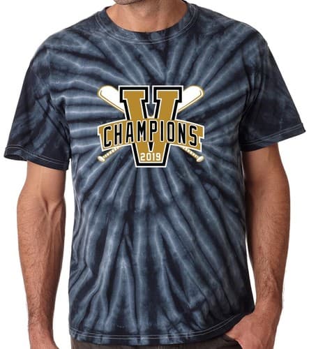 Tie-Dye Vanderbilt Commodores 2019 College World Series Champions T-Shirt — vanderbilt fan gear