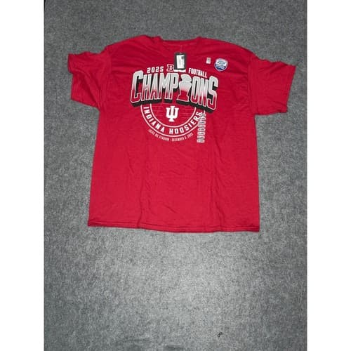 Blue 84 Indiana Hoosiers 2025 Big Ten Football Champions Tee Red XXL NEW — indiana fan gear