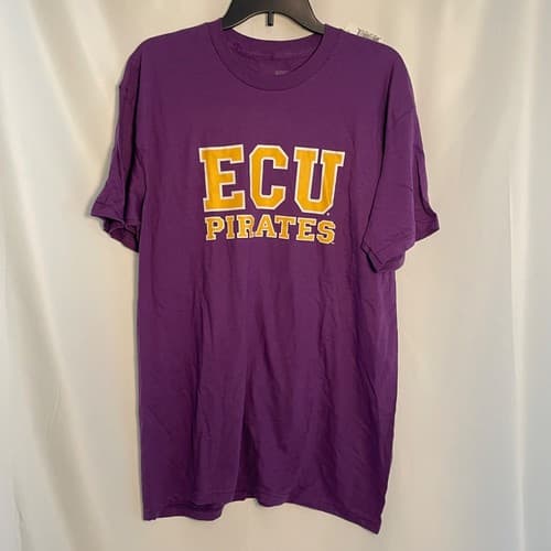 East Carolina Pirates T-Shirt Large Purple Gold Student  NCAA ECU Made in USA — east-carolina fan gear