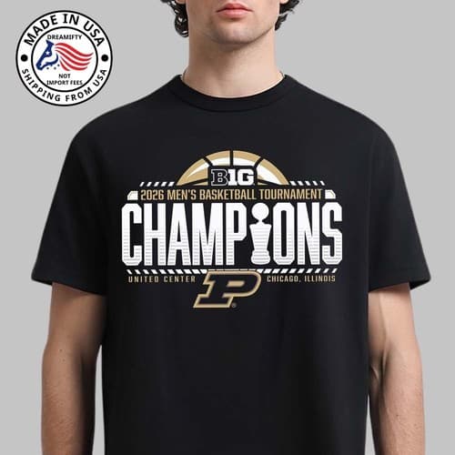 Purdue Boilermakers 2026 Big Ten Mens Basketball Tournament Champions T-Shirt — purdue fan gear
