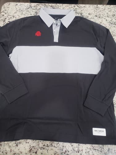 Nike Ohio State Buckeyes Men’s XL Long Sleeve Polo Shirt Rugby Jersey DO4715-045 — ohio-state fan gear