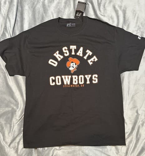 Y2K Oklahoma State University  T Shirt XL Russel OSU Cowboys Pistol Pete NWT — oklahoma-state fan gear