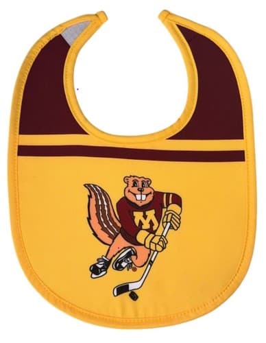 University of Minnesota Golden Gophers Official Hockey Infant Bib Front Goldy — minnesota fan gear