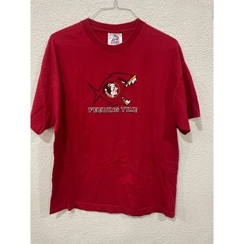 Florida State Seminoles Mens T Shirt XL Red Short Sleeve Football Feeding Time — florida-state fan gear