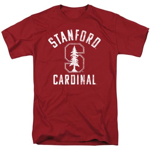 Stanford University Adult T-Shirt Cardinal Logo, Cardinal, S-3XL — stanford fan gear