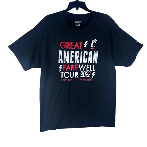 Champion Cincinnati Bearcats Great American Farewell Tour 2022 Shirt Mens L New — cincinnati fan gear