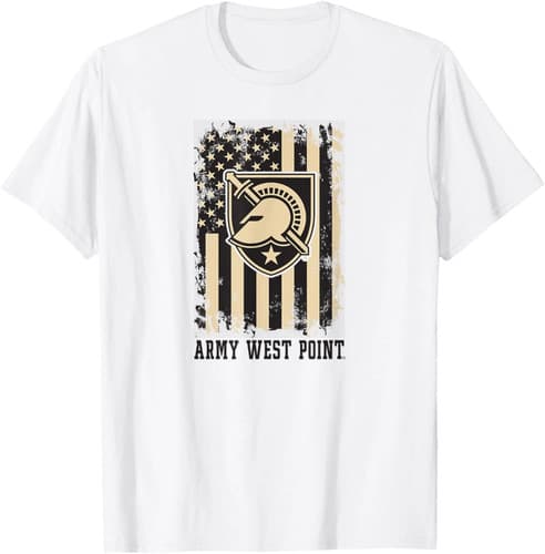 Patriotic Army Black Knights T-Shirt – Retro American Flag West Point Tee — army fan gear