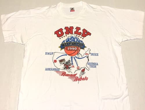 Vintage 1990 UNLV Rebels NCAA Basketball Final Four T-Shirt New XL Single Stitch — unlv fan gear
