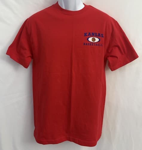 New With Tags Y2K Kansas Jayhawks Basketball T-Shirt Men’s Size Small Red — kansas fan gear