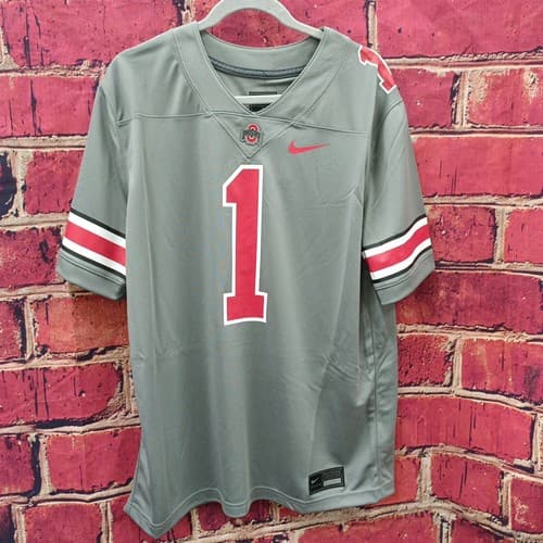 Ohio State Buckeyes Dark Grey Alternate Game Football Nike Jersey, Large — ohio-state fan gear