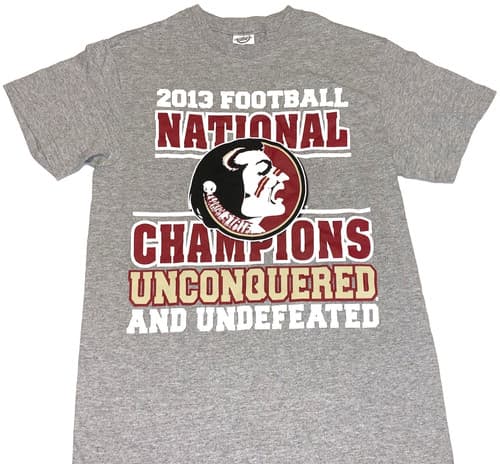 Rare! Vintage 2013 Florida State Seminoles Football Champions T-Shirt New! SMALL — florida-state fan gear