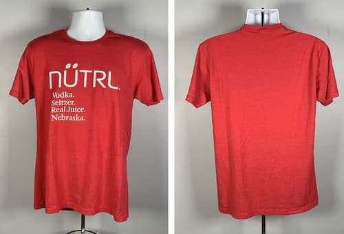 New NUTRL Vodka Seltzer Real Juice Nebraska Football T Shirt Mens Large Red — nebraska fan gear